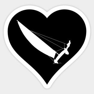 Black heart with catamaran Sticker